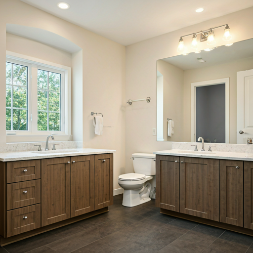 Bathroom remodeling inspiration image with a shower and vanity upgrade.